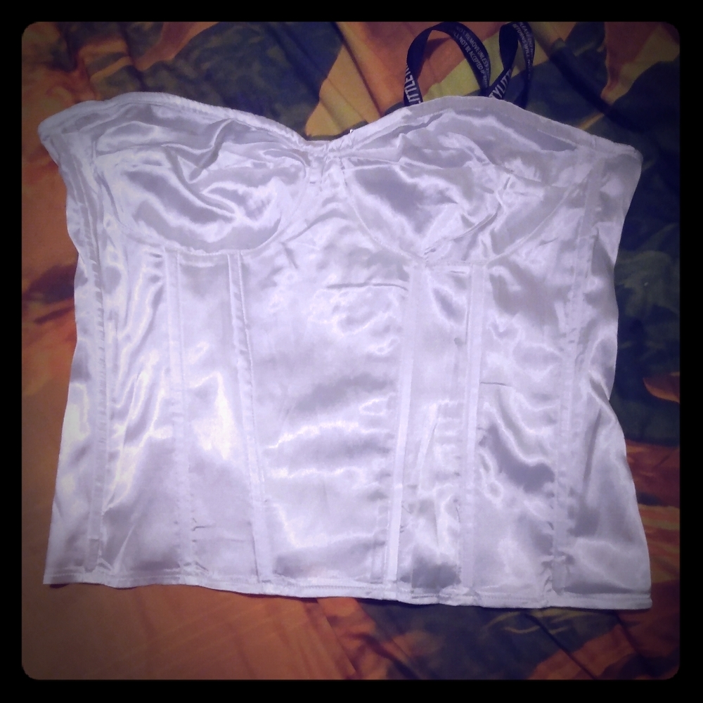 Silk strapless blouse